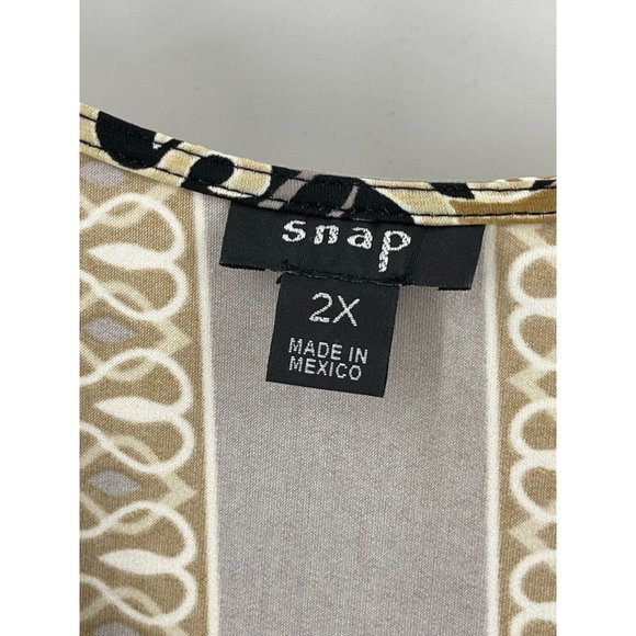 SNAP Women's Short Sleeve V Neck Stretch Knit Tunic Dress Size 2X - Picture 6 of 10